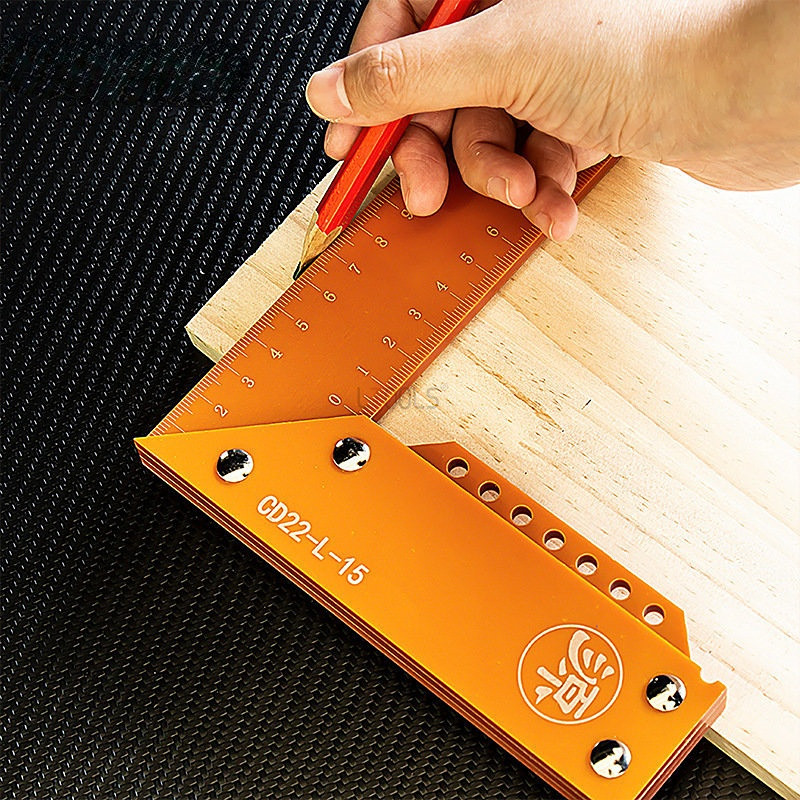Multifunktsionaalne skoorimispuusepa joonlaud L-kujuline nurgajoonlaud, elektriline puidust antimagnetiline täisnurga mõõtmise tööriista nihik