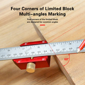 Ženklų įrankiai Medienos apdirbimo metalo liniuotės įbrėžimo įrankis Subito matavimams dailidės Medienos dailidės Profesionalus kampinis dailidės