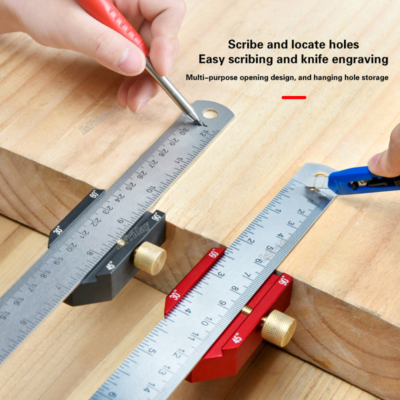 Ženklų įrankiai Medienos apdirbimo metalo liniuotės įbrėžimo įrankis Subito matavimams dailidės Medienos dailidės Profesionalus kampinis dailidės