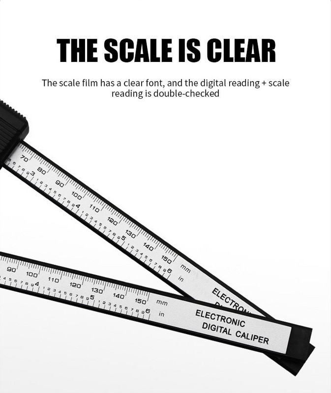 150 mm elektroniskais digitālais suports oglekļa šķiedras skalas Vernjē suporta mērierīces pahometrs digitālais mikrometrs, mērīšanas instrumenti