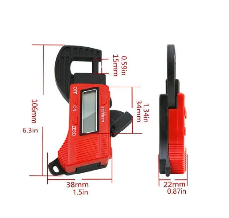 0,01 mm mini skaitmeninis storio matuoklis Storio matuoklis, apkabos matuoklis, anglies pluošto kompozitai, storio matavimo įrankiai