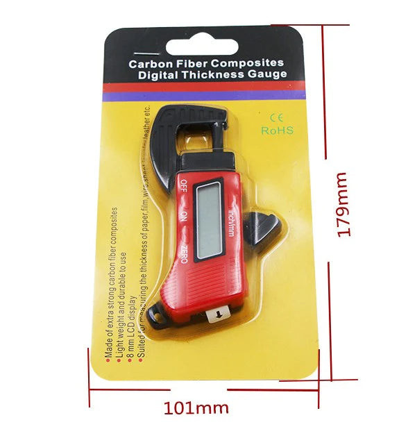 0,01 mm mini skaitmeninis storio matuoklis Storio matuoklis, apkabos matuoklis, anglies pluošto kompozitai, storio matavimo įrankiai