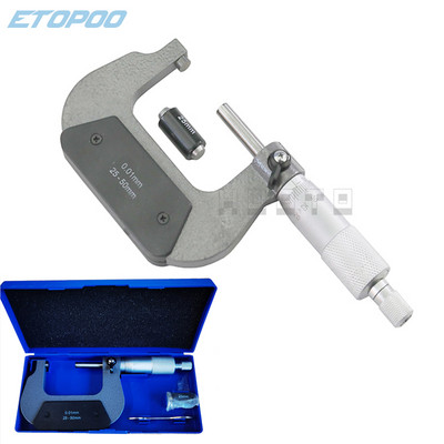 Išorinis spiralinis mikrometras 0-25 mm/ 25-50 mm/ 50-75 mm/ 75-100 mm Tikslumas 0,01 mm matuoklis Vernier apkabos matavimo įrankiai