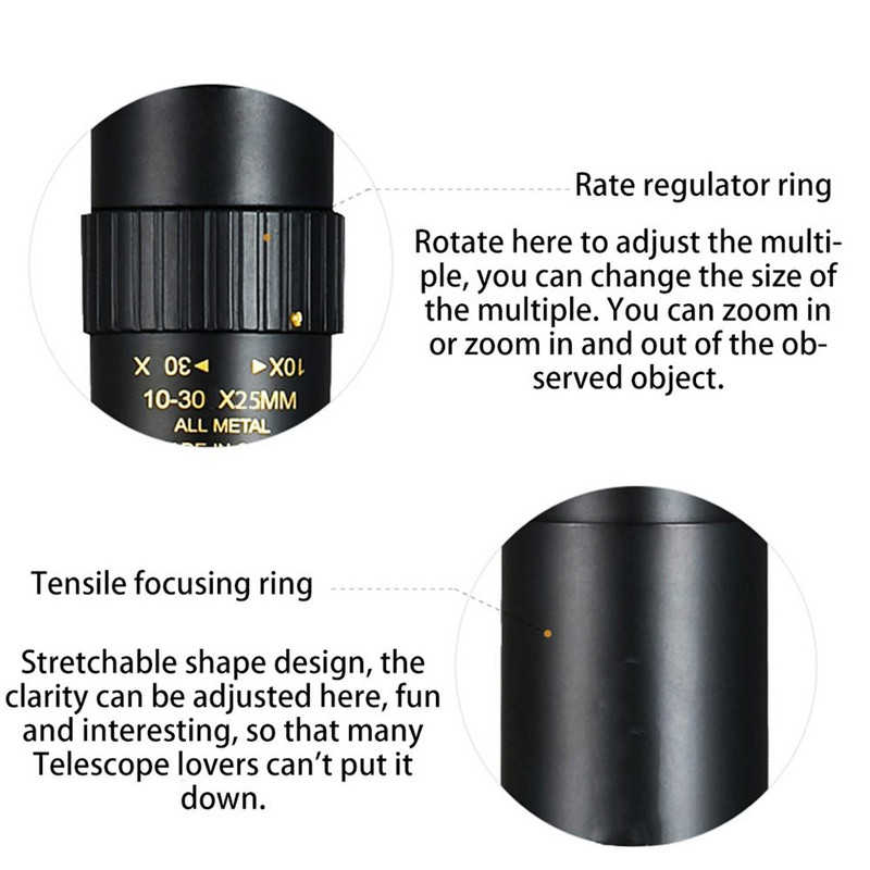 HD tālummaiņa ar statīva un tālruņa turētāju kempinga ceļojumiem metāla monokulāram rokas teleskopam 10-300x40 jaudīgi binokļi