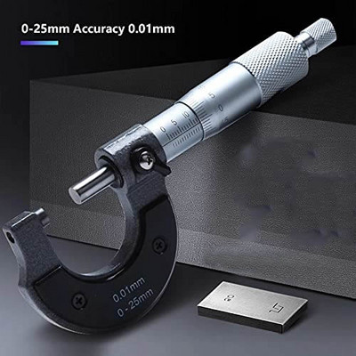 Precíz mikrométer 0-12,7 mm 0-25 mm 0,01 mm külső metrikus féknyereg mérő mikrométer eszköz