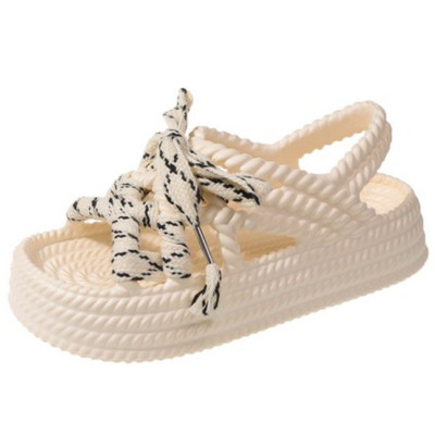 Platform Weave Hollow Design Női Slingback szandálok 2023 Nyári vakáció Beach Slides Puha, csúszásmentes, alkalmi divatos női cipők