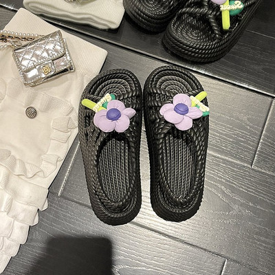 Platform Weave Hollow Design Női Slingback szandálok 2023 Nyári vakáció Beach Slides Puha, csúszásmentes, alkalmi divatos női cipők