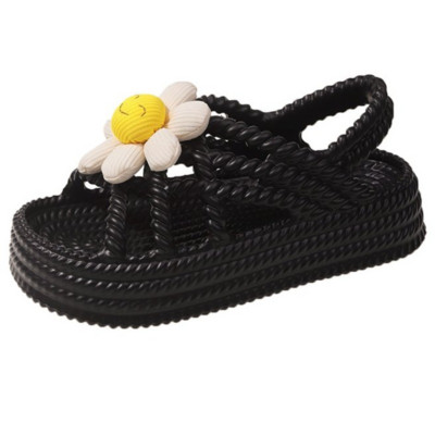 Platform Weave Hollow Design Női Slingback szandálok 2023 Nyári vakáció Beach Slides Puha, csúszásmentes, alkalmi divatos női cipők