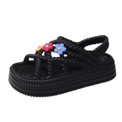 Platform Weave Hollow Design Női Slingback szandálok 2023 Nyári vakáció Beach Slides Puha, csúszásmentes, alkalmi divatos női cipők