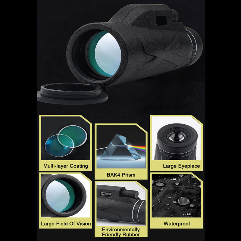 80x100 egyszemű kültéri madármegfigyelő teleszkóp telefonkamera nagy felbontású éjszakai nézetű monokuláris