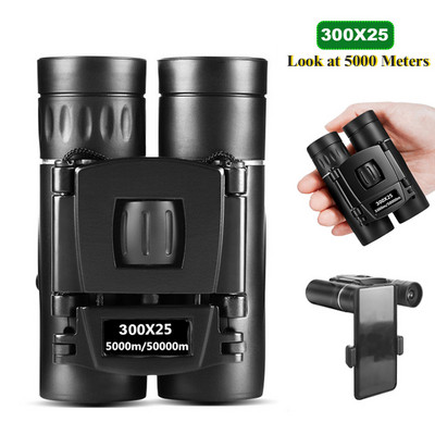 Binoclu puternic 300x25 HD 5000M Mini telescop pliabil cu rază lungă de acțiune Optic FMC pentru vânătoare Sport în aer liber Camping Călătorii