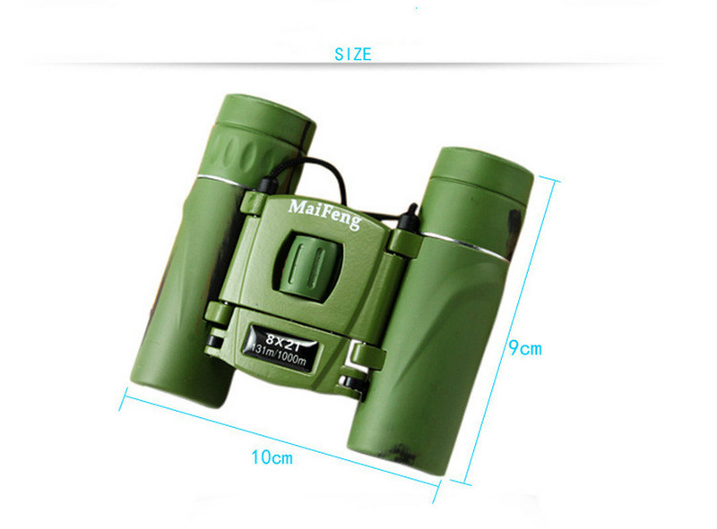 8X21 HD jaudīgi binokļi 1000 M liela attāluma saliekama mini teleskopa optika medību sportam āra kempinga ceļojumiem