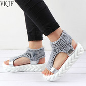 Dámske dizajnérske sandále na platforme 2022, letné gladiátorské sandále, topánky na hrubom podpätku, dámske biele sandále, ležérne