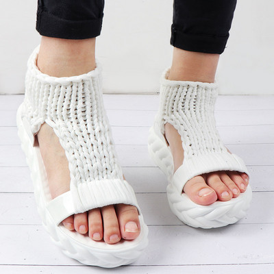 Dámske dizajnérske sandále na platforme 2022, letné gladiátorské sandále, topánky na hrubom podpätku, dámske biele sandále, ležérne