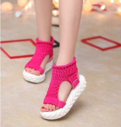 Dámske dizajnérske sandále na platforme 2022, letné gladiátorské sandále, topánky na hrubom podpätku, dámske biele sandále, ležérne