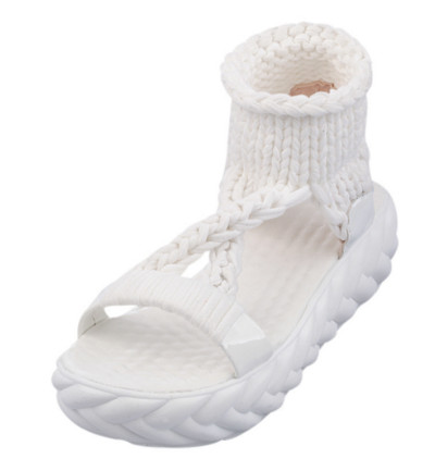 Dámske dizajnérske sandále na platforme 2022, letné gladiátorské sandále, topánky na hrubom podpätku, dámske biele sandále, ležérne