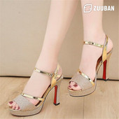 Letné dámske sandále, nové nepremokavé, na platforme, s divokými ihličkami, na vysokom podpätku, s logom ryby v ústach