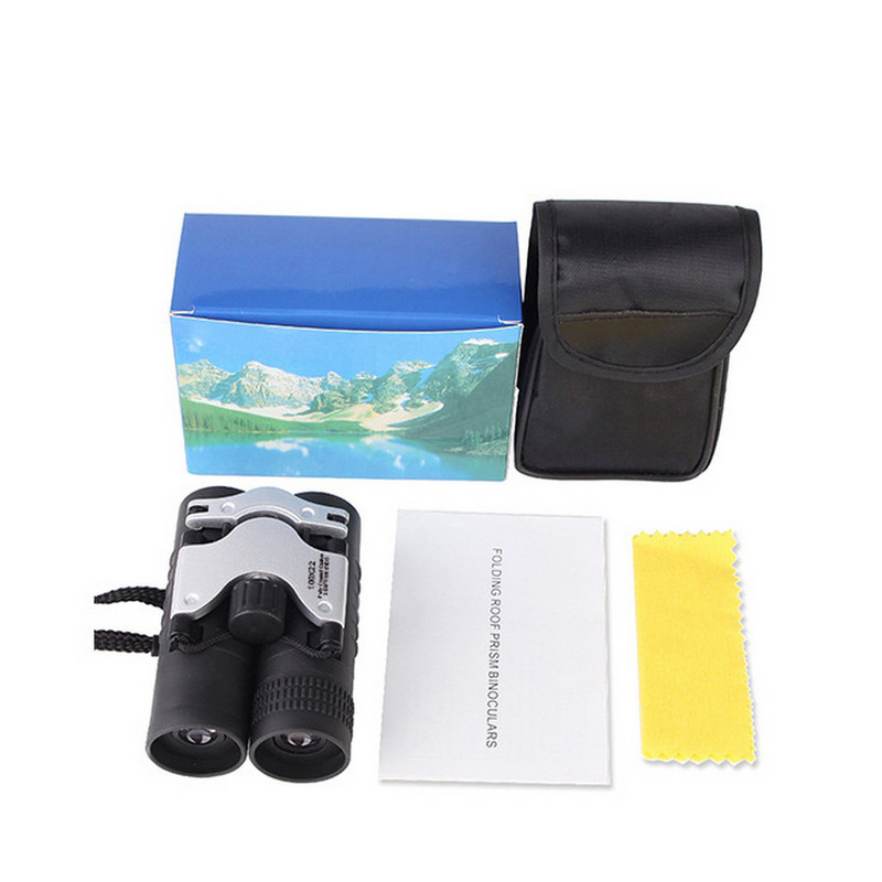 100x22 binokļi salokāmi Mini HD jaudīgi kabatas binokļi āra FMC optika augsta vāja apgaismojuma līmeņa nakts redzamības teleskops