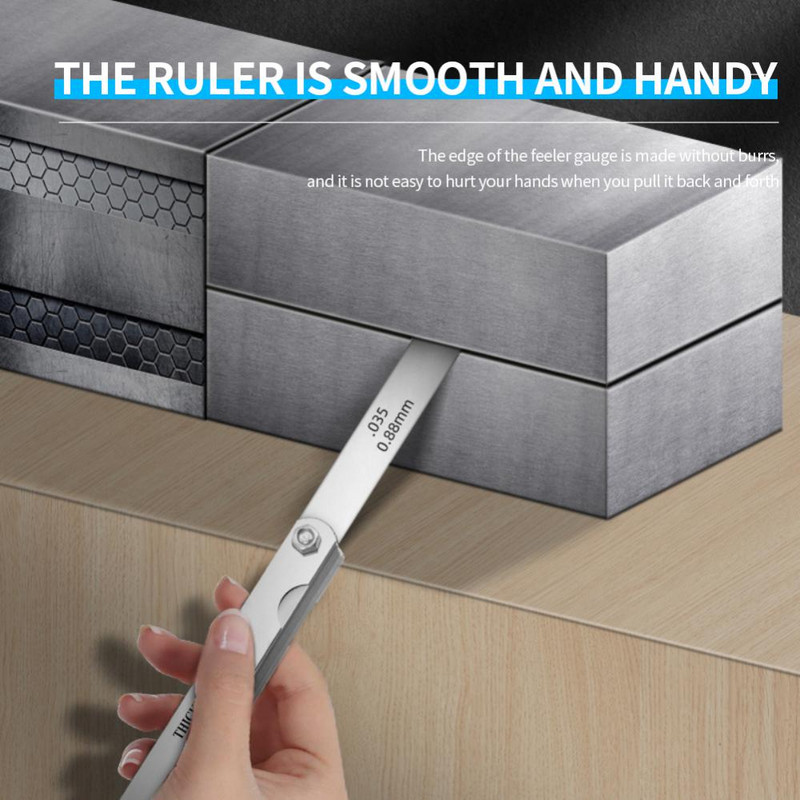 0,04–0,88 mm jutiklio matuoklis Metrinis dydis Storis matuoklio rinkinys Vožtuvai Vožtuvų lapai Uždegimo žvakės tarpas, skirtas zondo tarpui matuoti