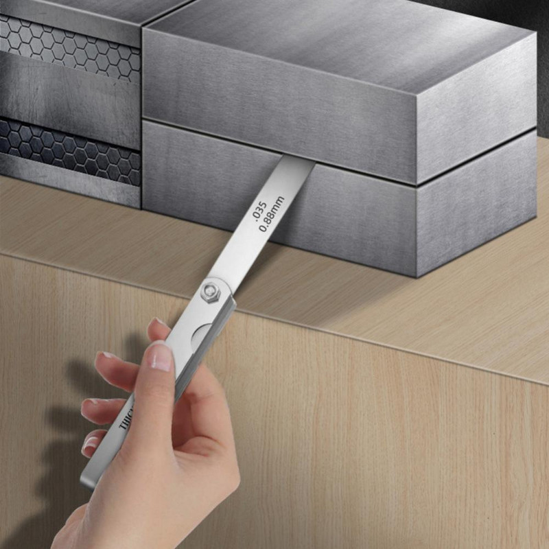 0,04–0,88 mm jutiklio matuoklis Metrinis dydis Storis matuoklio rinkinys Vožtuvai Vožtuvų lapai Uždegimo žvakės tarpas, skirtas zondo tarpui matuoti