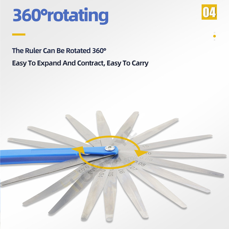 100B17 Jutiklio matuoklis Metrinis dydis 0,02–1 mm storio matuoklio rinkinys Vožtuvai Vožtuvų lapija Uždegimo žvakės tarpas, skirtas zondo tarpui matuoti