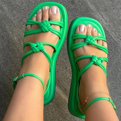 Naiste sandaalid pahkluu rihmaga kontsad sandaalid suvekingadele naiste boheemlaste platvormiga sandaalid Mujer lamedate kontsadega naiste sandaalid