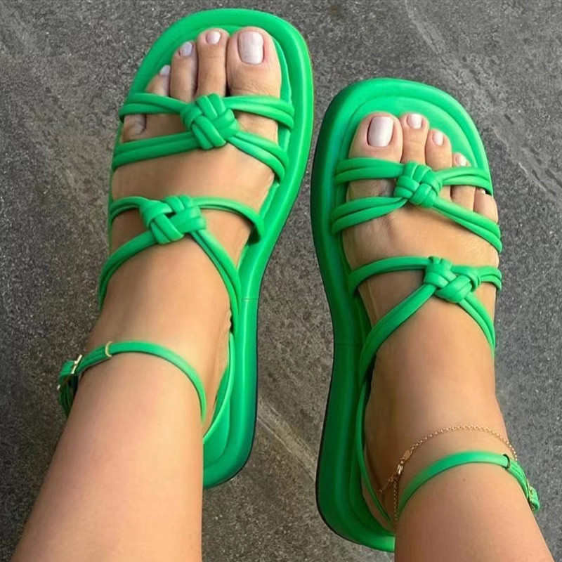 Naiste sandaalid pahkluu rihmaga kontsad sandaalid suvekingadele naiste boheemlaste platvormiga sandaalid Mujer lamedate kontsadega naiste sandaalid