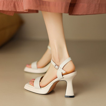 Модни елегантни дамски сандали 2023 Лятно парти Сватбен бал Помпи Високи токчета Платформени обувки  Дамски 9CM