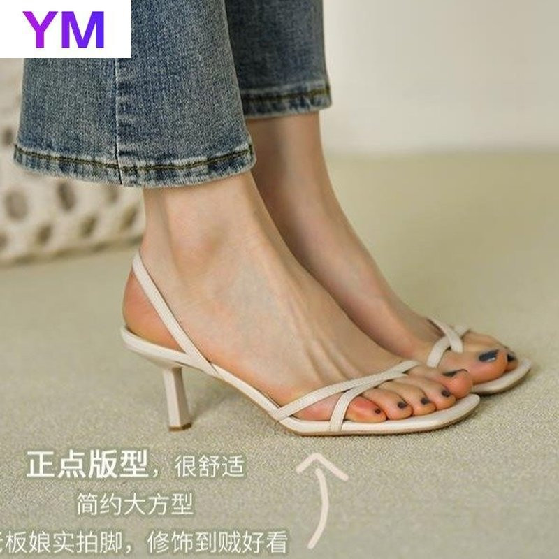 Γυναικεία πέδιλα με λουράκι πόρπης ανοιχτό γυναικείο sandalias Pu καλοκαιρινά παπούτσια Casual γυναικεία νέα Comfort Sandalia Λεπτά ψηλοτάκουνα Mujer