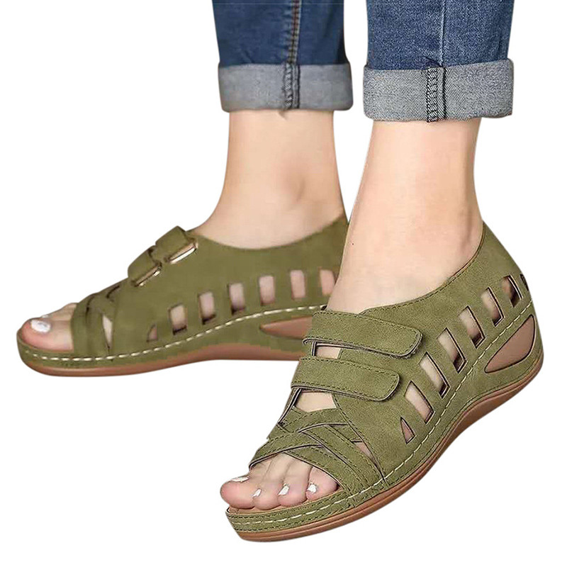 Sandale cu toc casual 2022 Pantofi pentru femei Sandale cu pane moi Pantofi pentru femei Sandale de vară pentru femei Sandale cu pană pentru femei