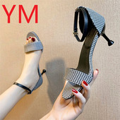 2020 pantofi cu curele la gleznă pentru femei, pantofi sexy cu tocuri, sandale de petrecere, nuntă, pantofi cu tocuri de lux din piele intoarsa