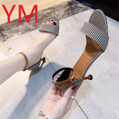 2020 pantofi cu curele la gleznă pentru femei, pantofi sexy cu tocuri, sandale de petrecere, nuntă, pantofi cu tocuri de lux din piele intoarsa