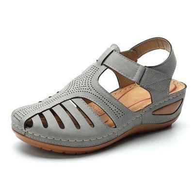 Sandale pentru fete Pantofi cu vârf rotund, pantofi moale, pantofi de vară pentru femei, pantofi confortabili pentru plajă pentru femei, pantofi cu buclă cu cârlig WJ012