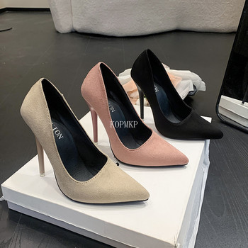 Токчета Дамски модни дамски обувки Розови обувки с остри пръсти Класически помпи Кожени токчета Сватбени обувки Единични обувки с плитка уста