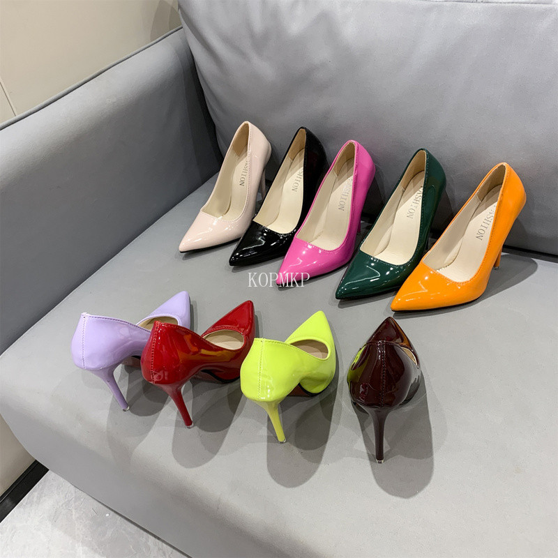 Seksīgas sieviešu apavi sarkani melni zoli augsti papēži smails purngals 12cm pumpas kāzu kleitas kurpes kailkrāsas sarkanas gumijas augstpapēžu kurpes 43