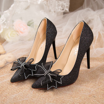 2023 Γυναικείες αντλίες με μυτερά δάχτυλα με κρύσταλλο γκλίτερ με λεπτές ψηλοτάκουνες γόβες Καλοκαιρινά παπούτσια νύφης Γόβες για πάρτι Γαμήλια παπούτσια Γυναικεία παπούτσια