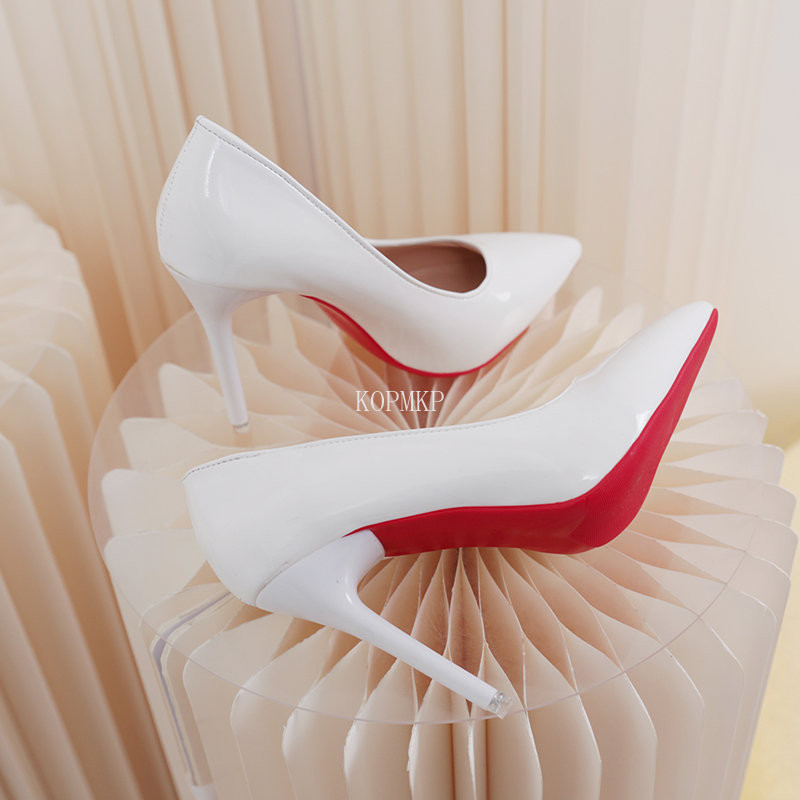 Φθινοπωρινό λουστρίνι Συνοπτικά γυναικεία παπούτσια με μυτερά παπούτσια Γραφείο ψηλοτάκουνα Pumps Sexy party Wedding shoes Shallow Heels Women 43