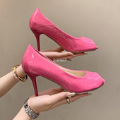 2023 Sandale subțiri cu toc înalt din piele lăcuită nud de designer cu vârf deschis femei pantofi rochie pantofi stiletto dama 35-43