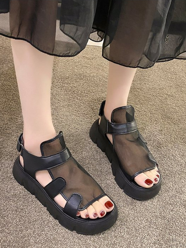 Sandale Ženske ljetne nove modne 2022. Prozračne Eugene pređe Mesh Magic Paste Rimske sandale s debelim dnom