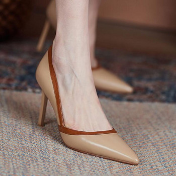 Μόδα γυναικεία παπούτσια Γαλλικά ρετρό ψηλοτάκουνα σέξι μυτερές αντλίες γυναικείων σχεδιαστών πολυτελές στιλέτο γυναικών Κομψές ρηχές αντλίες