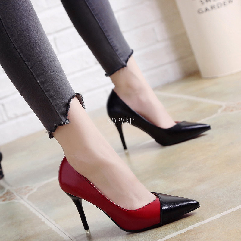 2023 Pompe pentru femei OL Fashion Spell Color Tocuri înalte Pantofi singuri Femei Primăvară Vară Piele lacuită Pantofi pentru petrecere de nuntă Femei