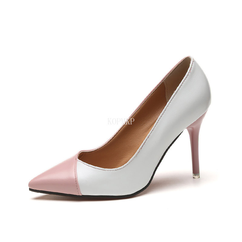 2023 Pompe pentru femei OL Fashion Spell Color Tocuri înalte Pantofi singuri Femei Primăvară Vară Piele lacuită Pantofi pentru petrecere de nuntă Femei