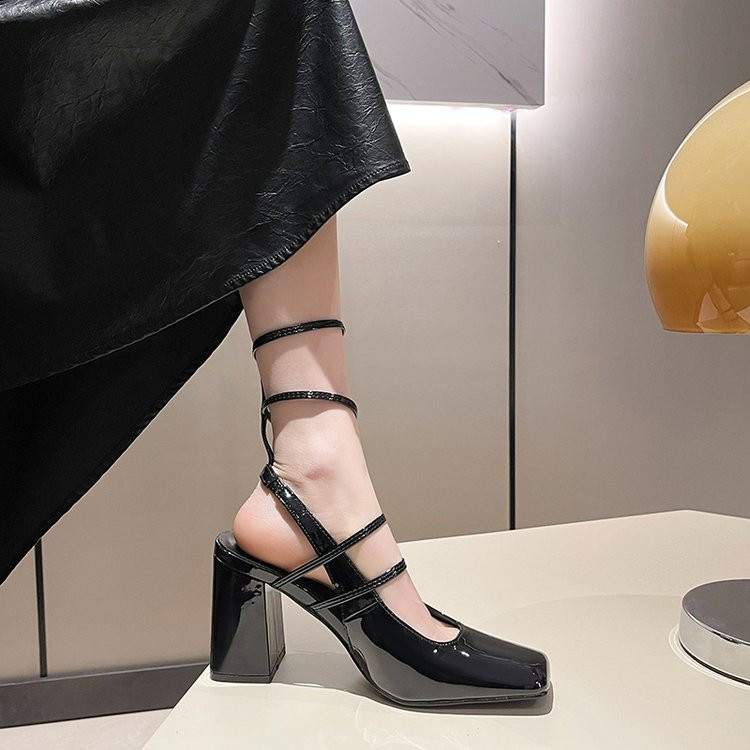 2023 de modă femei pantofi Mary Jane tocuri cu barele groase tocuri pătrate negru tocuri Lolita slingback pantofi drăguți pantofi pentru femei