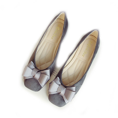 Dámske balerínky HOVINGE, módne, s motýlím uzlom a štvorcovou špičkou, kožené, plus veľkosť 33 - 43, plytké, balerínky