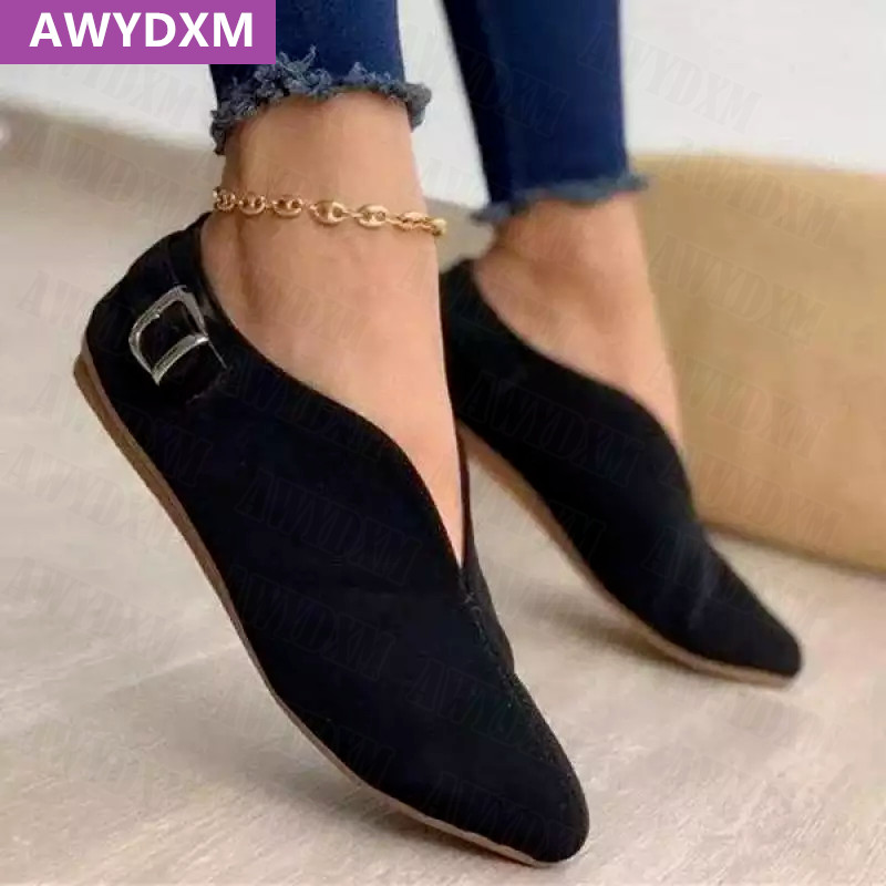 2022 m. pavasario ruduo Nauji Loafers Moteriški batai Minkšti madingi plokščiapadžiai Zapatos moteriški plius dydžio 35–43 smailūs pirštai sekli batai Mujer