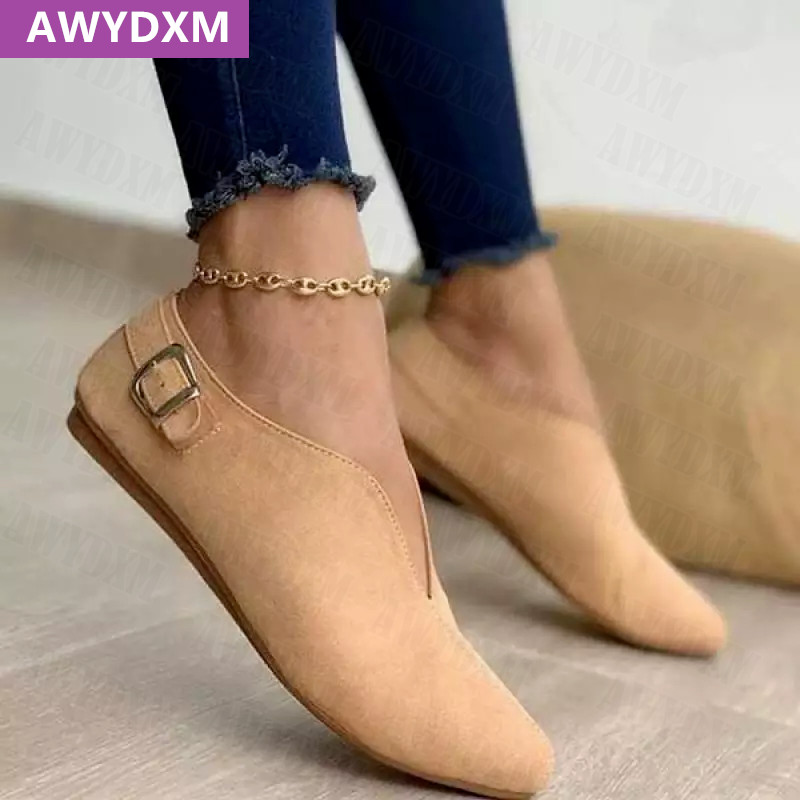 2022 m. pavasario ruduo Nauji Loafers Moteriški batai Minkšti madingi plokščiapadžiai Zapatos moteriški plius dydžio 35–43 smailūs pirštai sekli batai Mujer