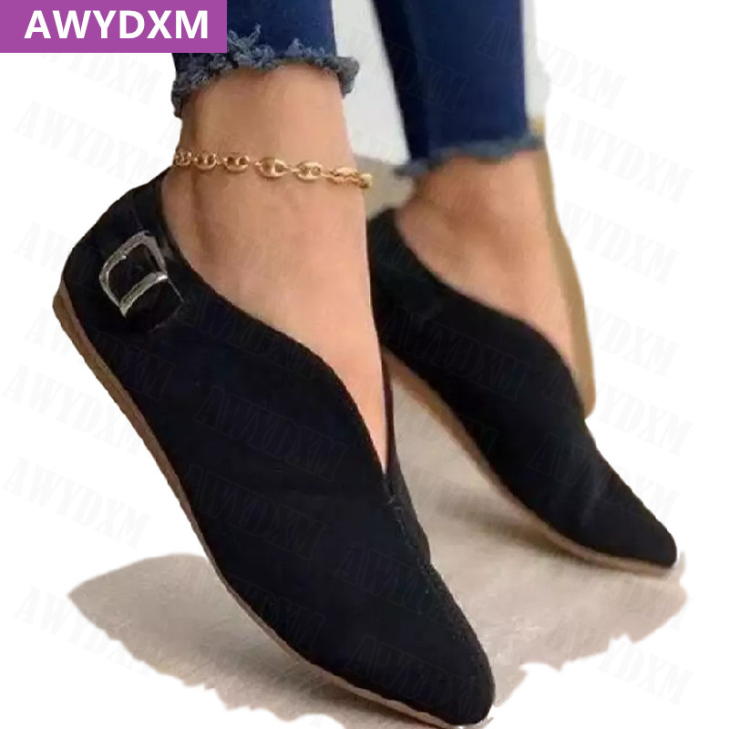 2022 m. pavasario ruduo Nauji Loafers Moteriški batai Minkšti madingi plokščiapadžiai Zapatos moteriški plius dydžio 35–43 smailūs pirštai sekli batai Mujer