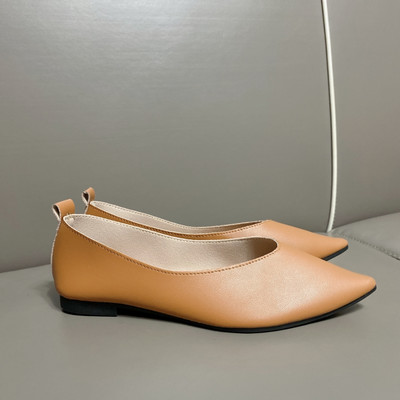 Γυναικεία παπούτσια Plus Size 43 44 45 Καλοκαιρινά ίσια παπούτσια με μύτη 2023 καλοκαιρινά δερμάτινα φλατ Μαλακά παπούτσια γραφείου Ρηχά γυναικεία παπούτσια