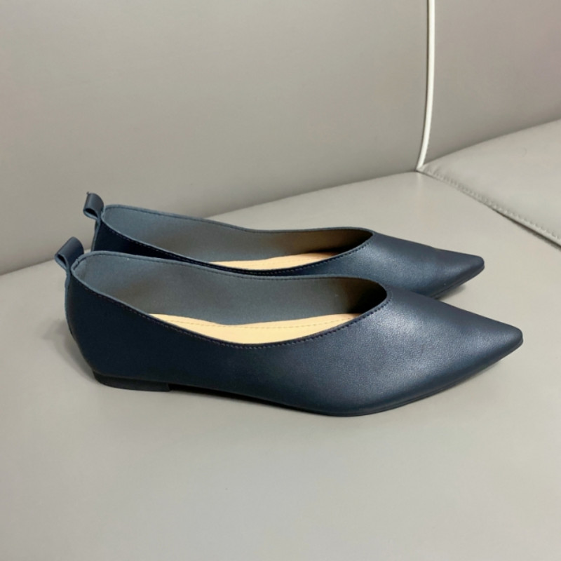 Γυναικεία παπούτσια Plus Size 43 44 45 Καλοκαιρινά ίσια παπούτσια με μύτη 2023 καλοκαιρινά δερμάτινα φλατ Μαλακά παπούτσια γραφείου Ρηχά γυναικεία παπούτσια