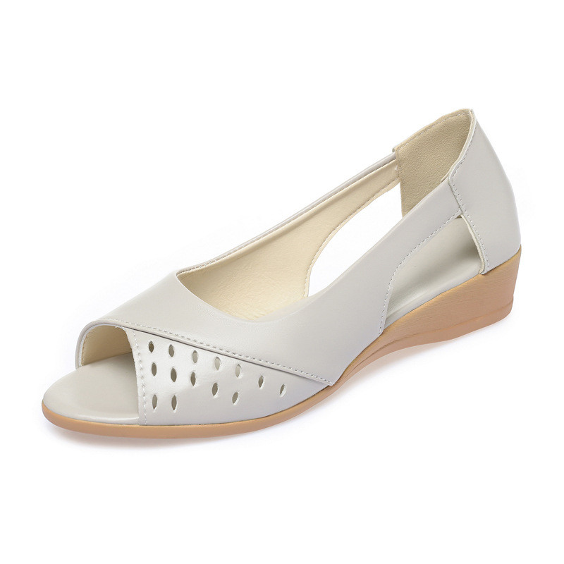 Suvine pehme tald emasandaalid kalasuu keskealised ja eakad kingad lamedad keskealised üksikud kingad naiste kingad